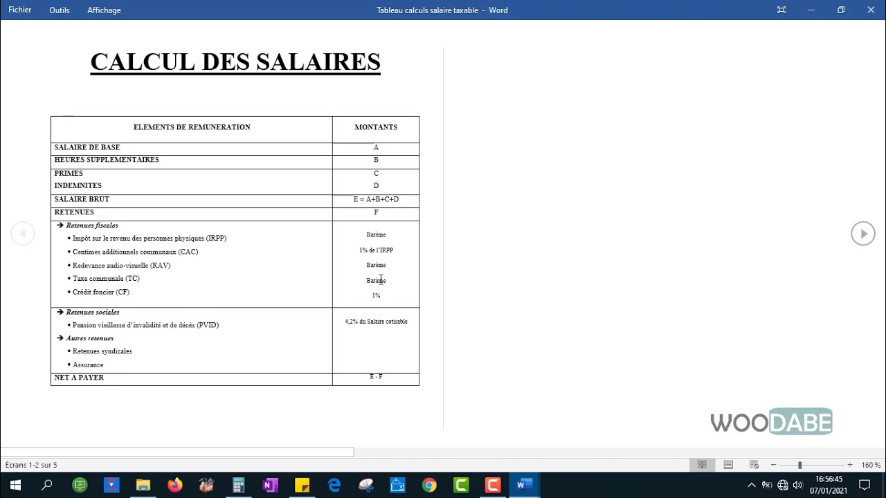 Principe de calcul du net à payer d'un salarié
