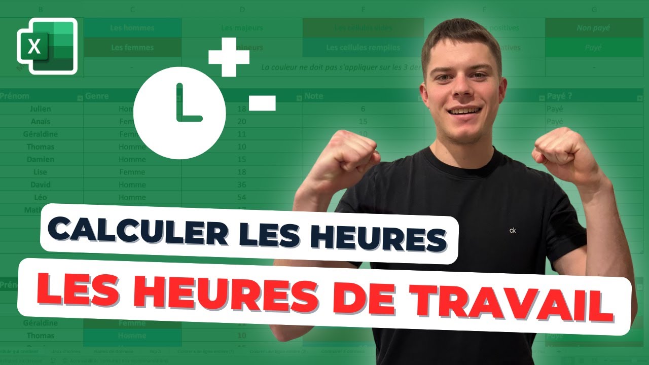 Comment calculer les heures de travail et supplémentaires sur Excel ? (Planning hebdomadaire)